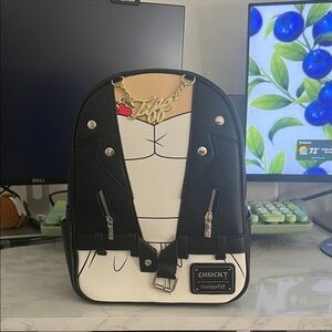 Loungefly Bride of Chucky Black and Cream Tiffany Backpack